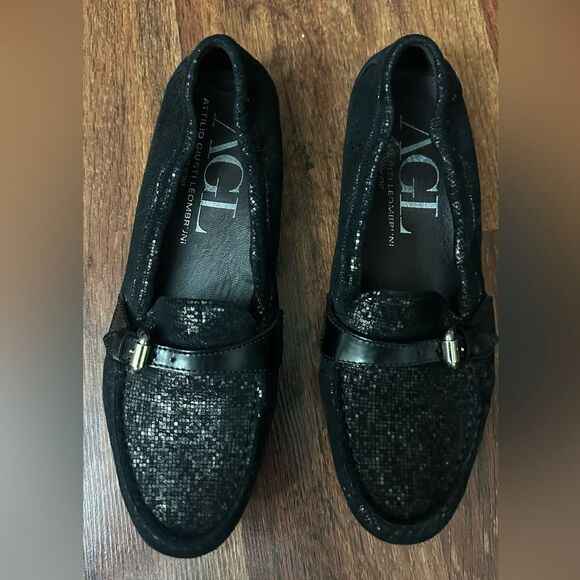 AGL Black Loafers with Buckle Detail - Picture 5 of 12
